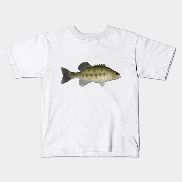 Shoal Bass Kids T-Shirt by FishFolkArt